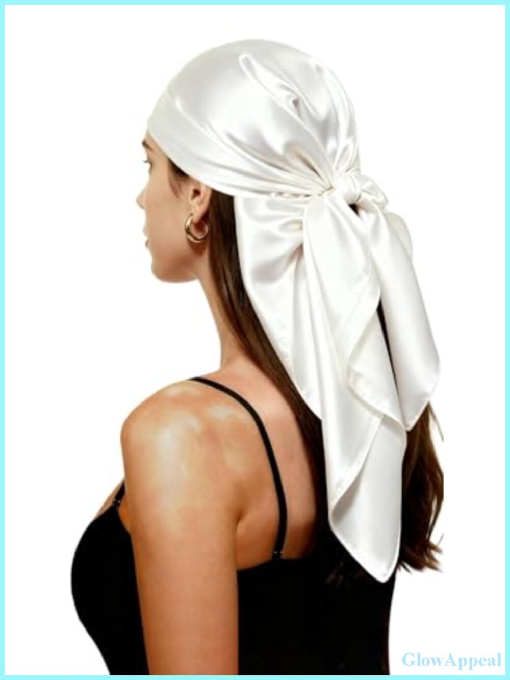 Silk-Like Square Headscarf Fashion Bandana for Women